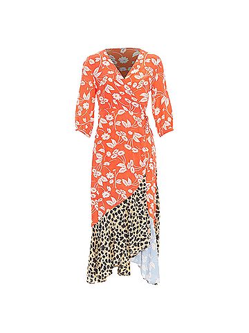 Rixo London Rixo Noleen print patchwork wrap dress (view 1)