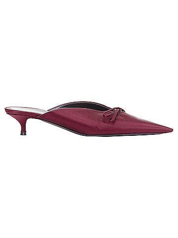 Balenciaga Balenciaga burgundy satin bow mules (view 1)