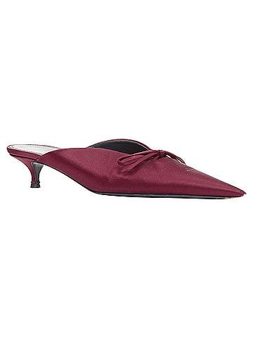 Balenciaga Balenciaga burgundy satin bow mules (view 2)