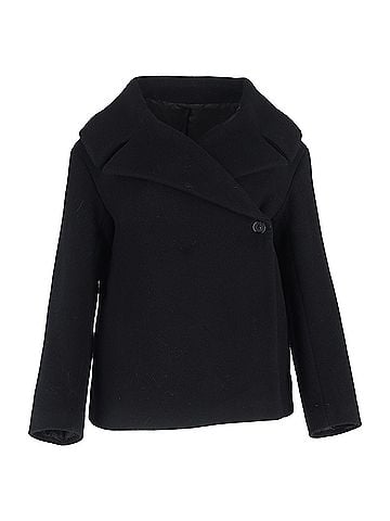 Totême Totême Blend Felt Wrap Jacket In Black Wool (view 1)