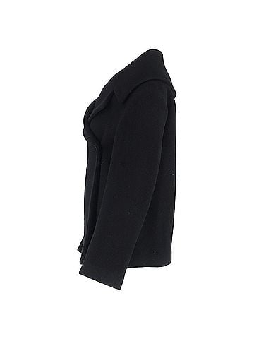 Totême Totême Blend Felt Wrap Jacket In Black Wool (view 2)