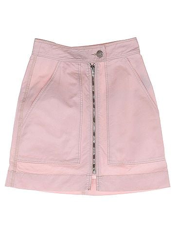 Isabel Marant  Isabel Marant Zip Front Mini Skirt in Pink Cotton (view 1)