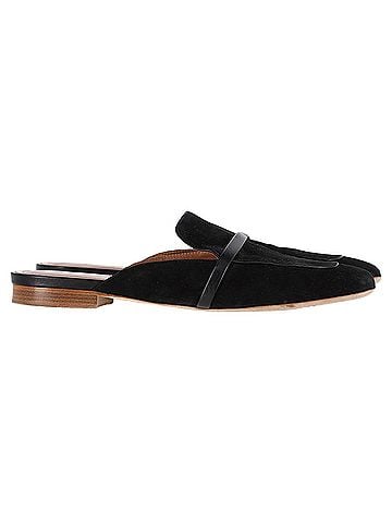 Malone Souliers  Malone Souliers Flat Mules in Black Suede (view 1)