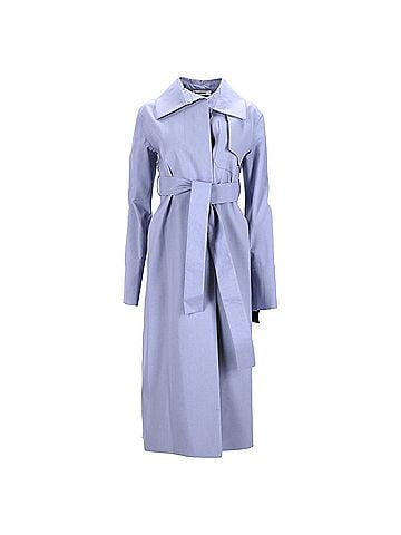 Jil Sander  Jil Sander Secured Button Belted Trench Coat in Purple Cotton (view 1)