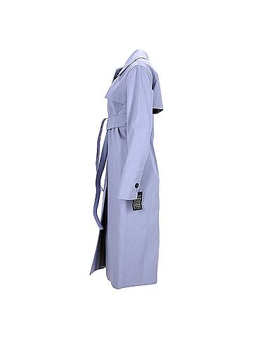 Jil Sander  Jil Sander Secured Button Belted Trench Coat in Purple Cotton (view 2)