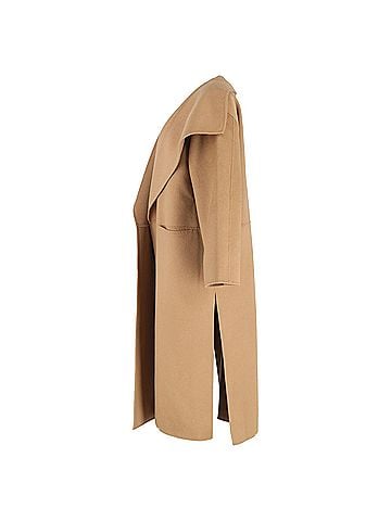 Totême Totême Signature Shawl Coat in Brown Wool (view 2)