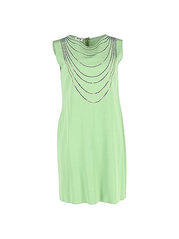 Moschino  Moschino Cheap and Chic Embellished Mini Dress in Green Silk (view 1)