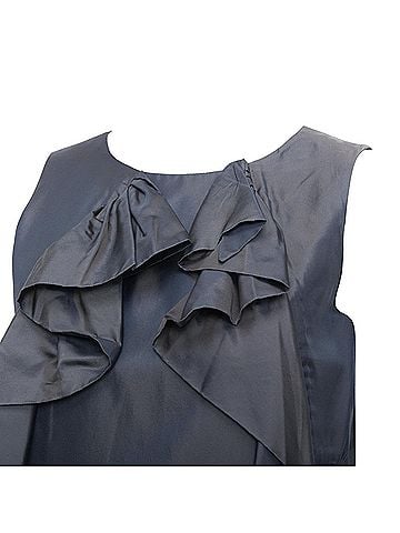 MARNI Marni cupro twill ruffle crew neck tunic mini dress (view 2)