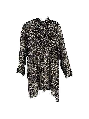 Isabel Marant Étoile Isabel Marant Cray Leopard Print Mini Dress in Green Viscose (view 1)