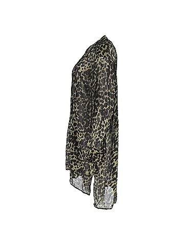 Isabel Marant Étoile Isabel Marant Cray Leopard Print Mini Dress in Green Viscose (view 2)