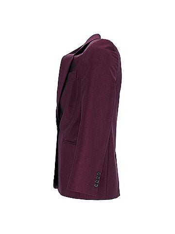 Acne  Acne Studios Single-Breasted Blazer with Pockets in Burgundy Wool (view 2)