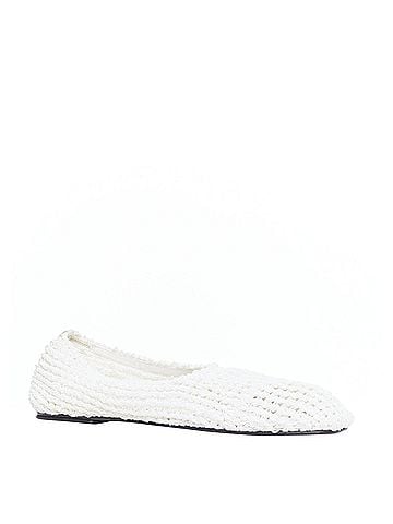 The Row The Row Ballet crochet fabric trimmed flat shoes (view 2)
