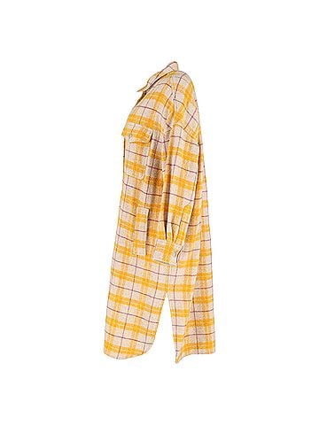 Isabel Marant  Isabel Marant Fontia Checked Buttoned Coat in Yellow Wool (view 2)