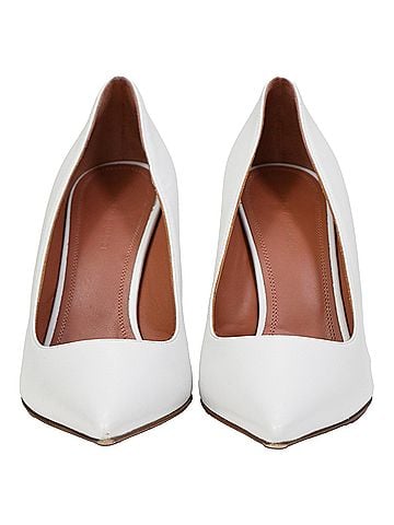 Amina Muaddi Amina Muaddi Ami Pumps in White Leather (view 2)