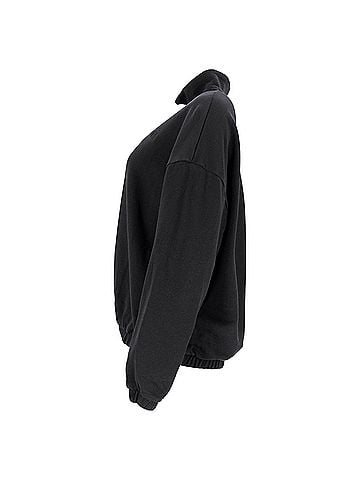 Totême Toteme Half Zip Pullover Sweater in Black Cotton (view 2)