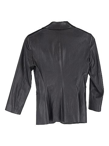 The Row The Row Single-Breasted Jacket in Black Leather (view 2)