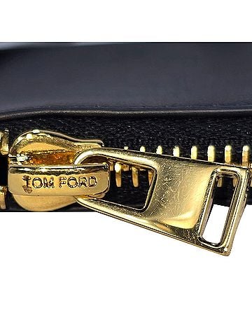 Tom Ford Tom Ford Cardholder with Lanyard in Black Leather (view 2)