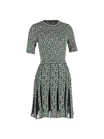 Missoni M Missoni Patterned Jacquard Knit Dress in Green Polyamide (view 1)