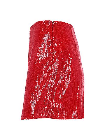 Alberta Ferretti  Alberta Ferretti Sequined Mini A-Line Skirt in Red Polyester (view 2)