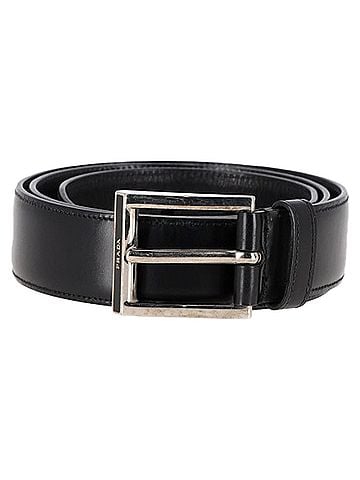 Prada   Prada Logo Buckled Belt in Black Leather (view 1)