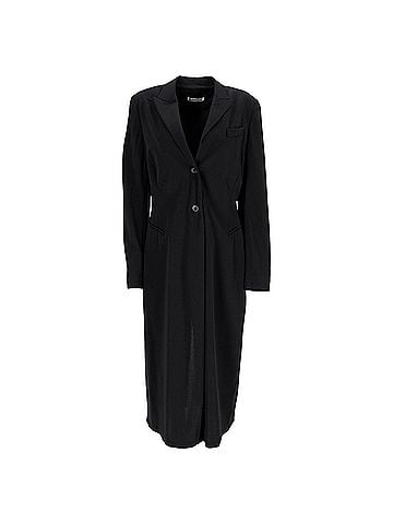 Jil Sander  Jil Sander Single-Breasted Midi Coat in Black Wool (view 1)