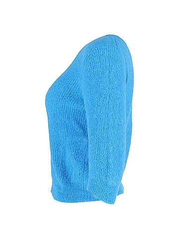 Maje Maje Marcel Ribbed Sweater in Blue Polyamide (view 2)