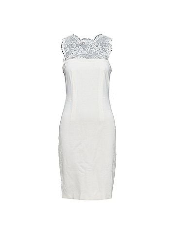 Emilio Pucci Emilio Pucci cream virgin wool blend lace collar cocktail dress (view 1)