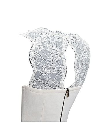 Emilio Pucci Emilio Pucci cream virgin wool blend lace collar cocktail dress (view 2)
