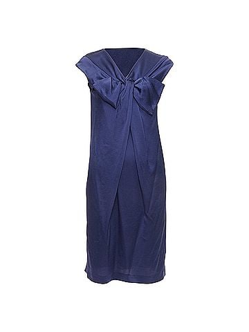 Alberta Ferretti Alberta Ferretti silk bow detail cap sleeve v neck dress (view 1)