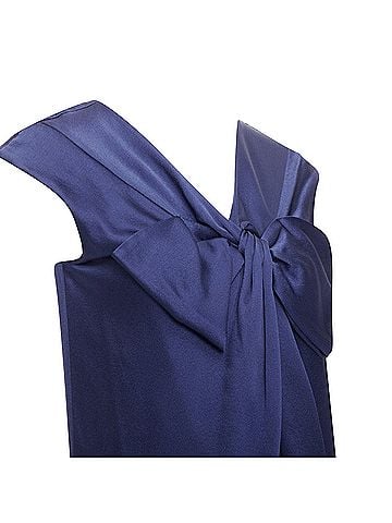 Alberta Ferretti Alberta Ferretti silk bow detail cap sleeve v neck dress (view 2)