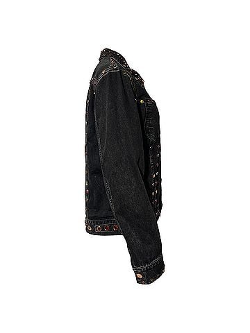Givenchy  Givenchy Jewel-Embellished Jacket in Black Cotton Denim (view 2)