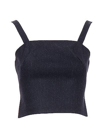 Miu Miu Miu Miu Fleece Wool Charcoal Grey Bustier Top (view 1)