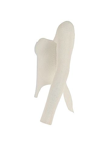 Khaite  Khaite Maddy Knitted Off-Shoulder Top in  Ivory Viscose (view 2)