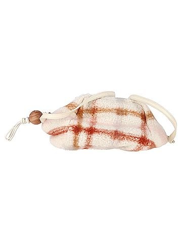 Loro Piana  Loro Piana Small Puffy Check Print Pouch Bag in Multicolor Cashmere (view 1)