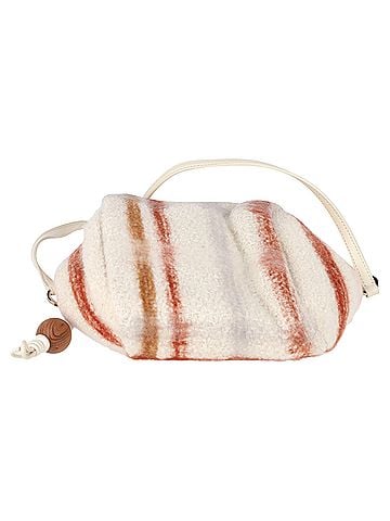 Loro Piana  Loro Piana Small Puffy Check Print Pouch Bag in Multicolor Cashmere (view 2)