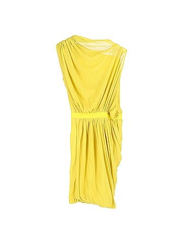 Giambattista Valli  Giambattista Valli Draped Midi Dress in Yellow Viscose (view 2)
