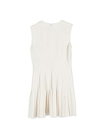 Alexander McQueen Alexander McQueen Sleeveless Mini Dress in Cream Polyester (view 2)
