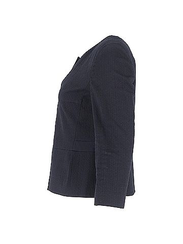 HUGO BOSS  Boss by Hugo Boss Uncollared Buttoned Blazer in  Navy Blue Cotton (view 2)