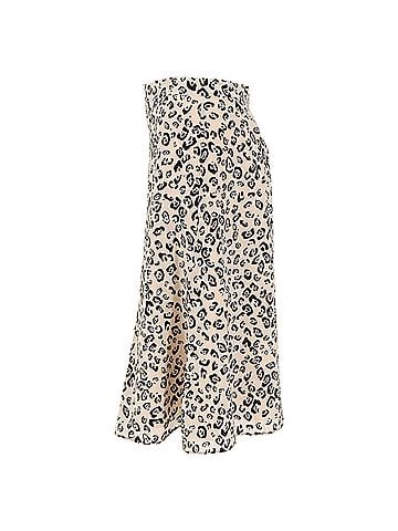 Altuzarra  Altuzarra Leopard Print Midi Skirt in Beige Silk (view 2)