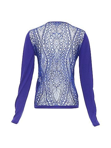 Emilio Pucci Emilio Pucci virgin wool floral lace back cardigan (view 1)