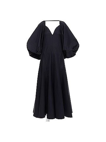 Khaite Khaite Joanne Cotton Balloon Sleeved Midi Dress (view 1)