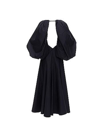 Khaite Khaite Joanne Cotton Balloon Sleeved Midi Dress (view 2)