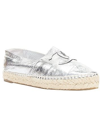 Chanel Chanel Laminated Goatskin CC Logo Jute Espadrilles (view 2)