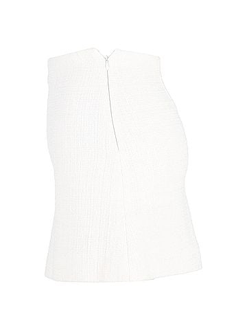 Theory  Theory High-Waisted Mini Skirt in White Cotton Tweed (view 2)