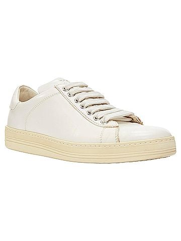 Tom Ford Tom Ford tf logo stiff leather minimal classic lace up sneakers (view 2)