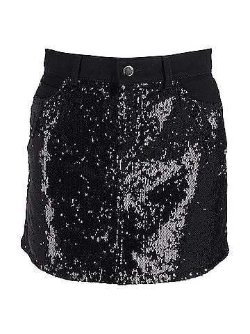 EA7 Emporio Armani Emporio Armani Denim Skirt In Black Sequins (view 1)