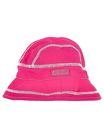 Jacquemus Jacquemus  Le Bob Frescu Bucket Hat in Pink Nylon (view 1)