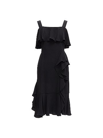 Alexander McQueen Alexander McQueen silk asymmetric flutter cocktail dress (view 1)