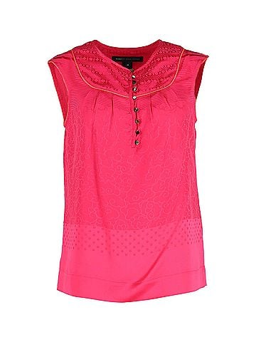 Marc Jacobs Marc Jacobs Sleeveless Buttoned Top in Pink Silk (view 1)
