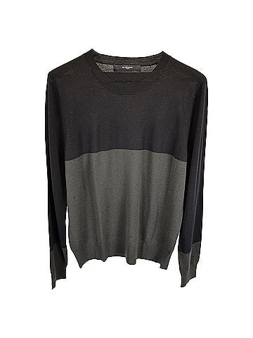 Givenchy  Givenchy Two-Toned Crewneck Sweater in Black and Grey Wool (view 1)